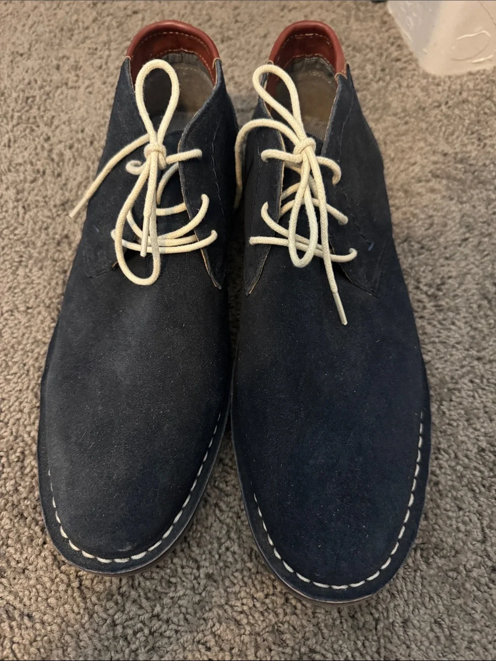 Kenneth Cole Reaction-Men's Navy Suede Lace-Up Chukka Shoes